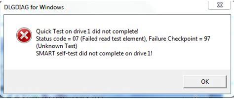 hard drive test status code 07 failed read test element|dlgdiag code 07 failed test element.